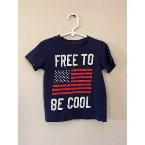 Carter's Boys 2T Blue Short Sleeve T-Shirt Free To Be Cool American Flag